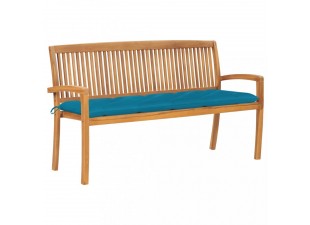 Záhradná lavica teak / látka Dekorhome