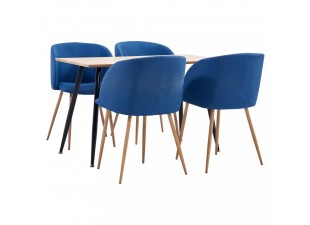 Jedálenský set 5ks textil / dub Dekorhome