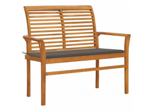 Záhradná lavica s poduškou 112 cm masívny teak Dekorhome