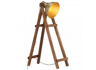 Stojacia lampa kov / drevo Dekorhome