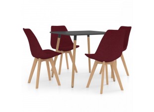 Jedálenský set 4+1 buk / látka / plast Dekorhome