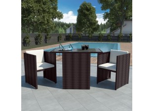 Záhradné bistro set polyratan 3 ks Dekorhome