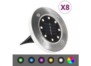 Solárne svetlo do zeme 8 ks LED RGB farba Dekorhome