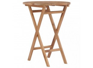 Skladací záhradný stolík 60 cm teakové drevo Dekorhome