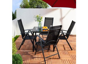 Záhradný jedálenský set 4+1 D2520 antracit Dekorhome