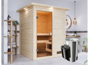 Interiérová fínska sauna 145 cm s kamny 3,6 kW Dekorhome