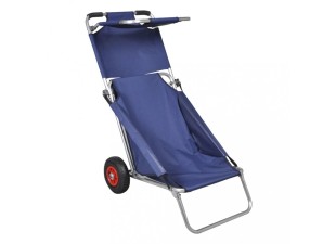 Skladací plážový vozík modrá Dekorhome