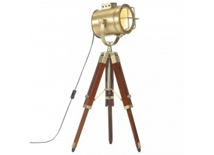 Stojaca lampa kov / drevo Dekorhome