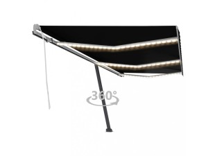 Ručne zaťahovacia markíza s LED svetlom 600x350 cm Dekorhome