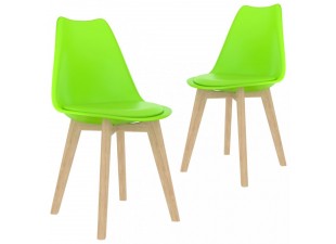Jedálenská stolička 2 ks plast / umelá koža / buk Dekorhome