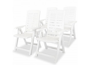 Polohovateľné záhradné stoličky 4 ks plast