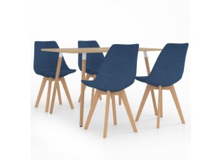 Jedálenský set 4 + 1 buk / látka / plast Dekorhome