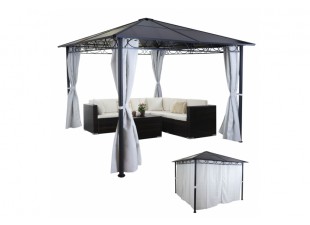 Pergola s bočnou stenou 3x3m WH8477 Dekorhome