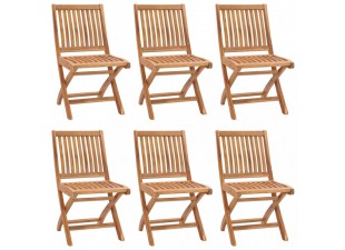 Skladacia záhradná stolička 6 ks teak Dekorhome