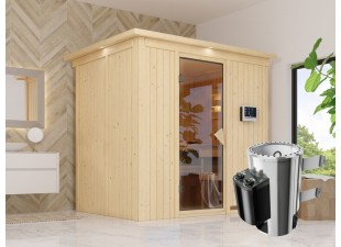 Interiérová fínska sauna 196x151 cm s kamny 3,6 kW Dekorhome