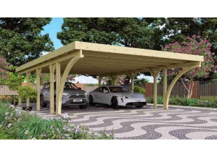 Drevený dvojitý prístrešok / carport CLASSIC 3C Dekorhome