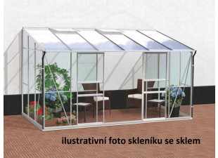 Skleník k stene IDA 7800 polykarbonát strieborný Dekorhome