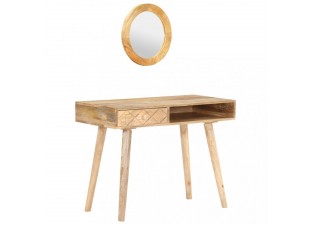 Toaletný stolík so zrkadlom mangovníkové drevo Dekorhome