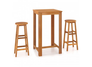 Barový set 3 ks hnedá Dekorhome
