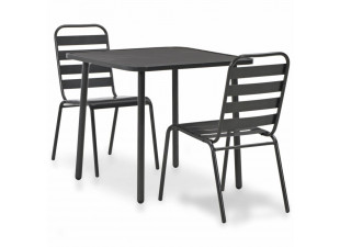 Záhradný bistro set 3 ks tmavosivá