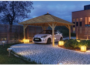 Drevený prístrešok / carport 431x431 cm Dekorhome