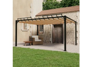 Pergola s lamelovou strechou 3 x 4 m hliník / látka Dekorhome