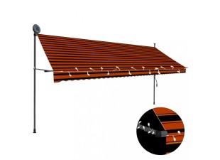 Ručne zaťahovacia markíza s LED svetlom 400x120 cm Dekorhome - POSLEDNÝ KUS