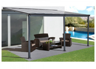 Hliníková pergola 4,95 x 3 m antracit / polykarbonát Dekorhome