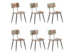 Jedálenská stolička 6 ks recyklované drevo Dekorhome