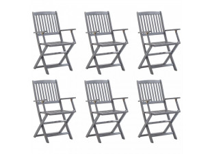 Skladacia záhradná stolička 6 ks sivá Dekorhome