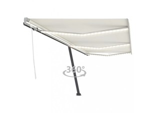 Ručne zaťahovacia markíza s LED svetlom 450x350 cm Dekorhome