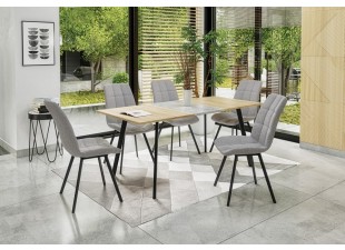 Jedálenský rozkladací stôl ALBON 120/160 cm dub sonoma / sivá