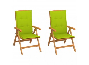 Záhradná stolička 2 ks teak / látka Dekorhome