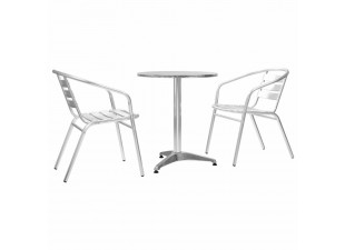 Záhradný bistro set 3 ks strieborná Dekorhome