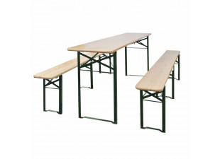 Skladací pivný set stôl s 2 lavicami 220 cm jedľa