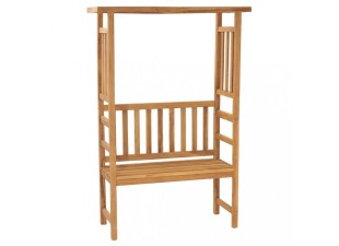 Záhradná lavica s pergolou teak Dekorhome