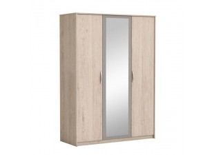 Vešiaková 3-dverová skriňa so zrkadlom GRAPHIC dub arizona / sivá
