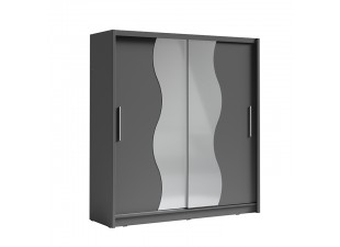 Vešiaková skriňa s posuvnými dverami BIRGAMO TYP 1 tmavo sivá grafit