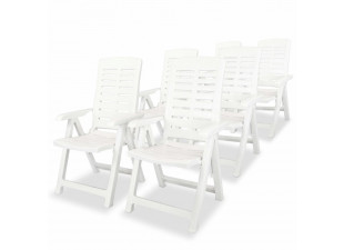Polohovateľné záhradné stoličky 6 ks plast