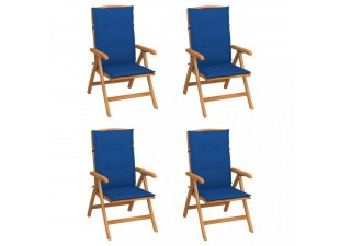 Záhradná stolička 4 ks teak / látka Dekorhome