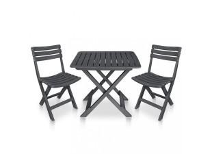 Skladací bistro set 3 ks antracit Dekorhome
