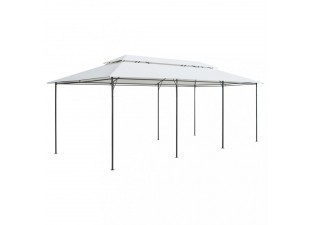 Záhradný altánok 6 x 3 m biela / čierna Dekorhome
