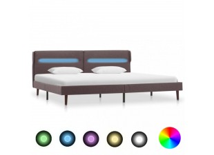 Posteľ s LED svetlom taupe textil Dekorhome