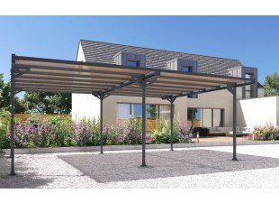 Kovový prístrešok dvojitý / carport 606 x 509 cm Dekorhome