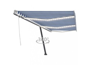 Ručne zaťahovacia markíza s LED svetlom 400x350 cm Dekorhome
