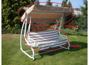 Strieška + podušky k hojdačke DE LUXE