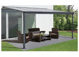 Hliníková pergola 3,12 x 3 m antracit / polykarbonát Dekorhome