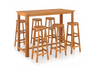 Barový set 7 ks hnedá Dekorhome