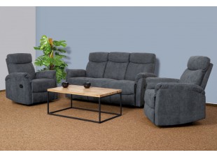 Polohovacie sedačka + dve polohovacie kreslá ASD-311 sivá