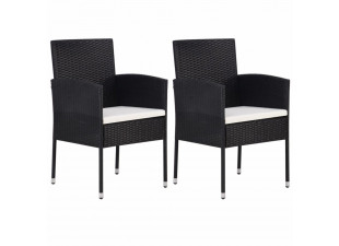 Záhradné stoličky 2 ks čierna / biela Dekorhome